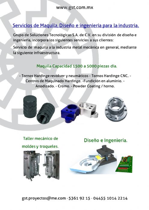 os de Maquila, Diseño e Ingeniería para la Industria metal mecánica